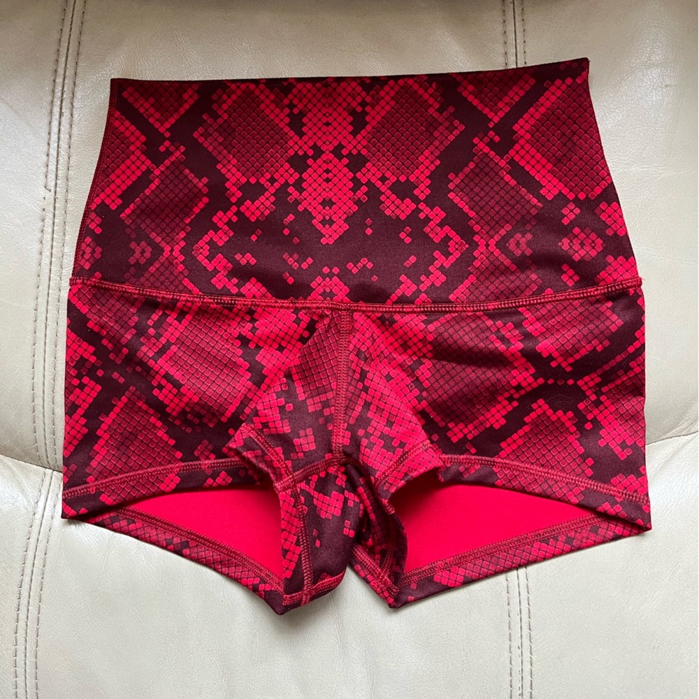Lululemon red snake print booty shorts